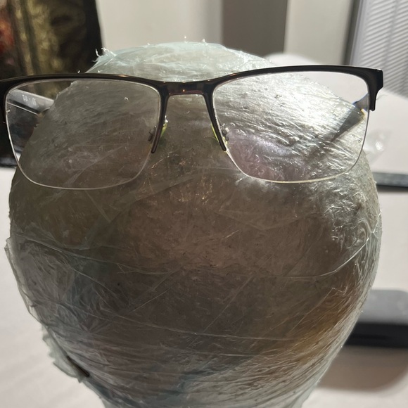 Ray-Ban silver rimless eyeglasses gray arms rubber at ends Rx lens installed - Picture 4 of 9